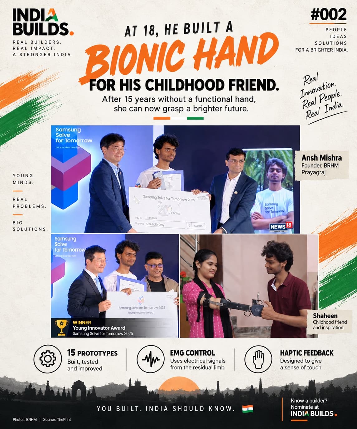 INDIA BUILDS #002: At 18, he built a bionic hand for his childhood friend.