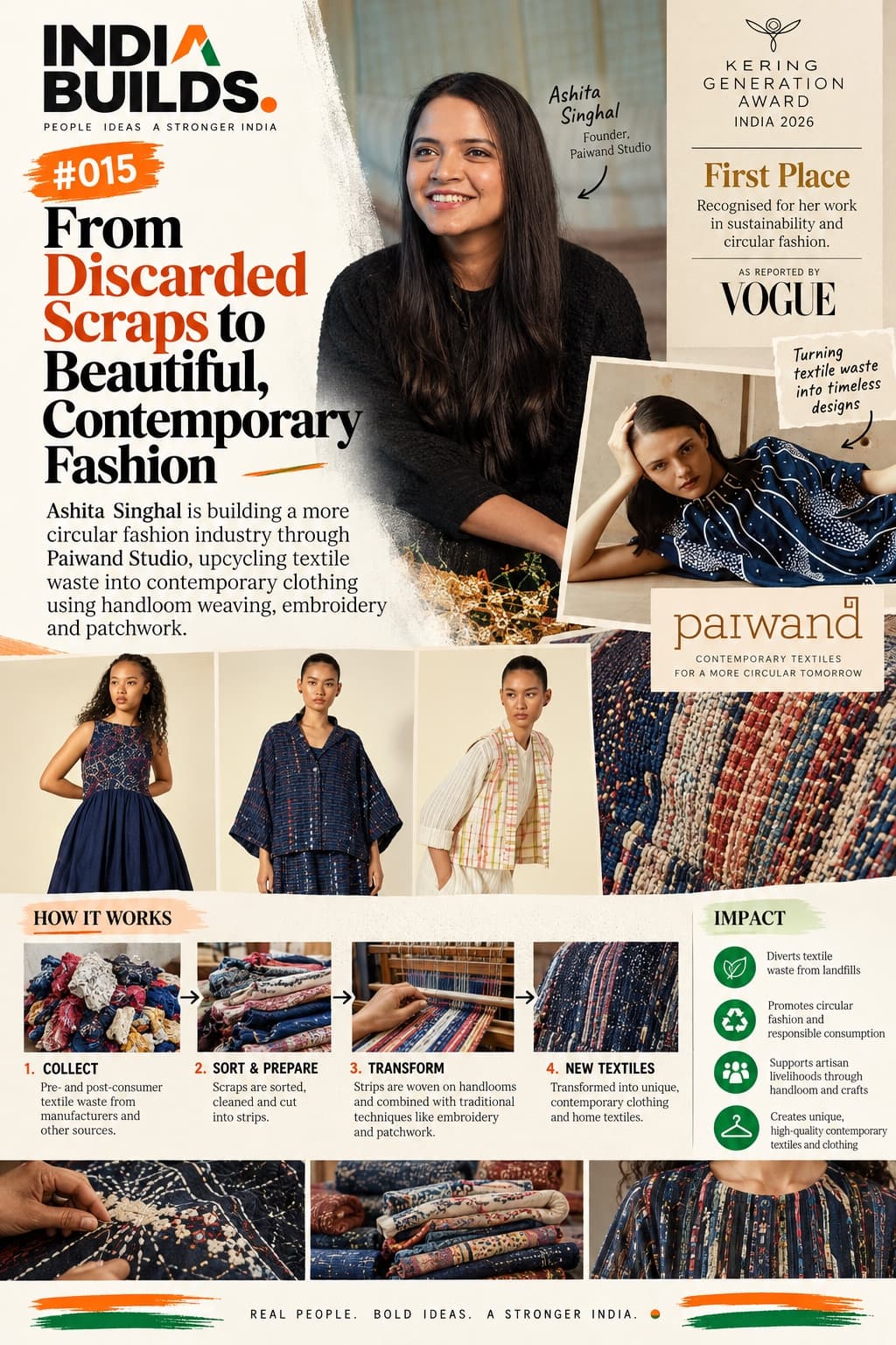INDIA BUILDS #015: From discarded scraps to beautiful, contemporary fashion.
