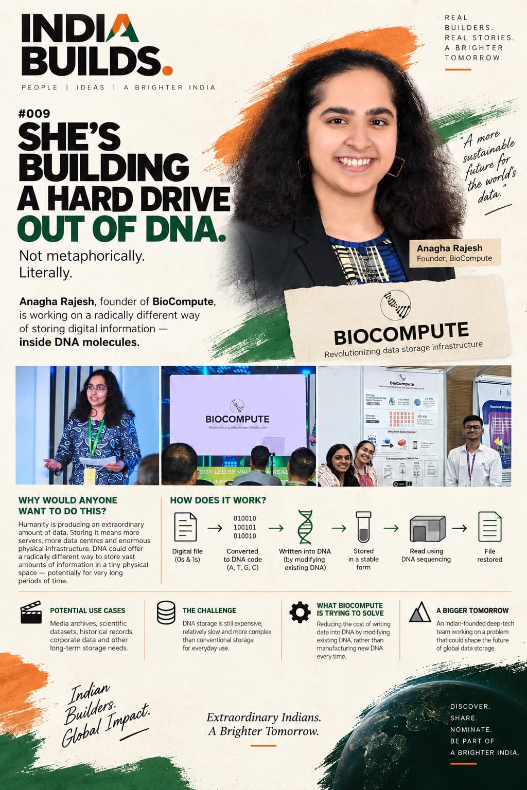 INDIA BUILDS #009: She's building a hard drive out of DNA.